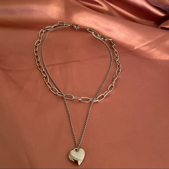 💕Last one Heart Layered Chain Necklace - Picture 7 of 11
